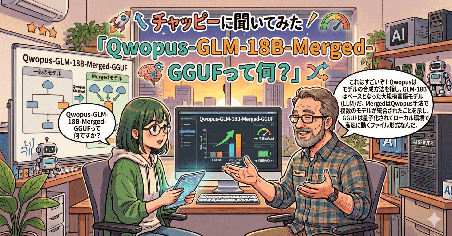 チャッピーに聞いてみた「Qwopus-GLM-18B-Merged-GGUFって何?」