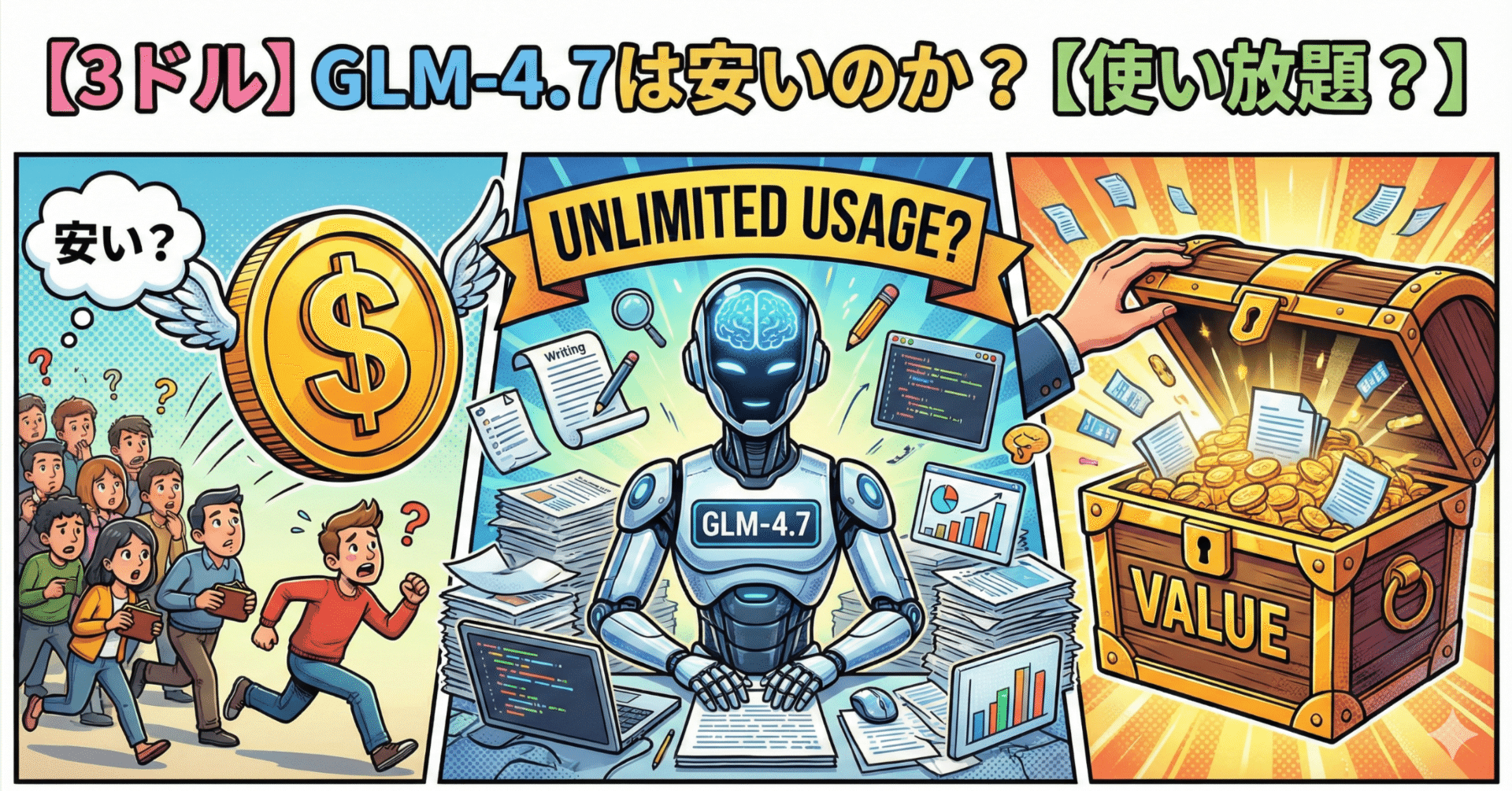 【3ドル】GLM-4.7は安いのか？【使い放題？】