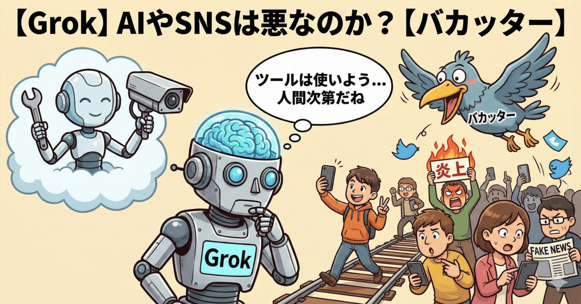 【Grok】AIやSNSは悪なのか?【バカッター】