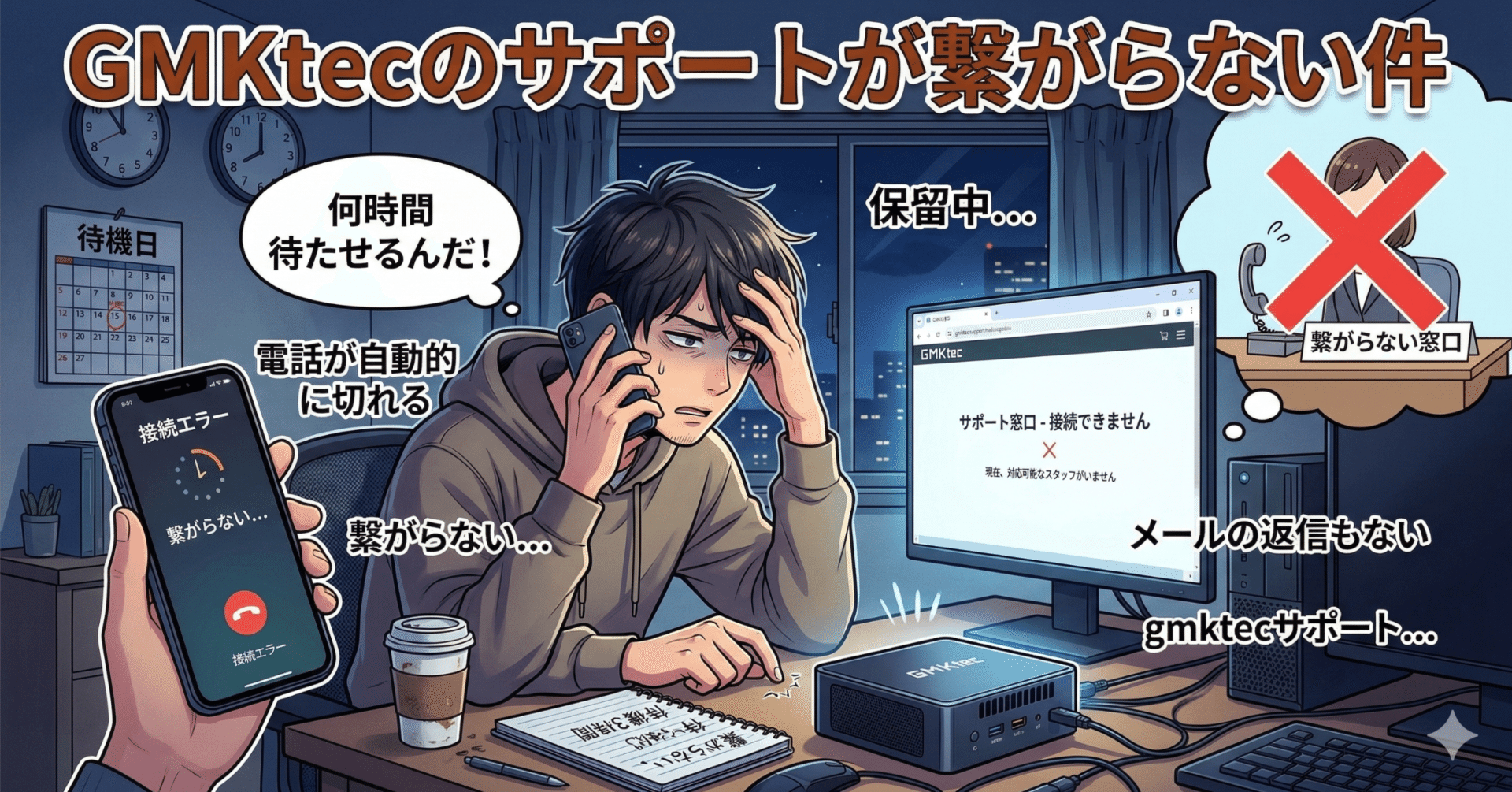 GMKtecのサポートが繋がらない件