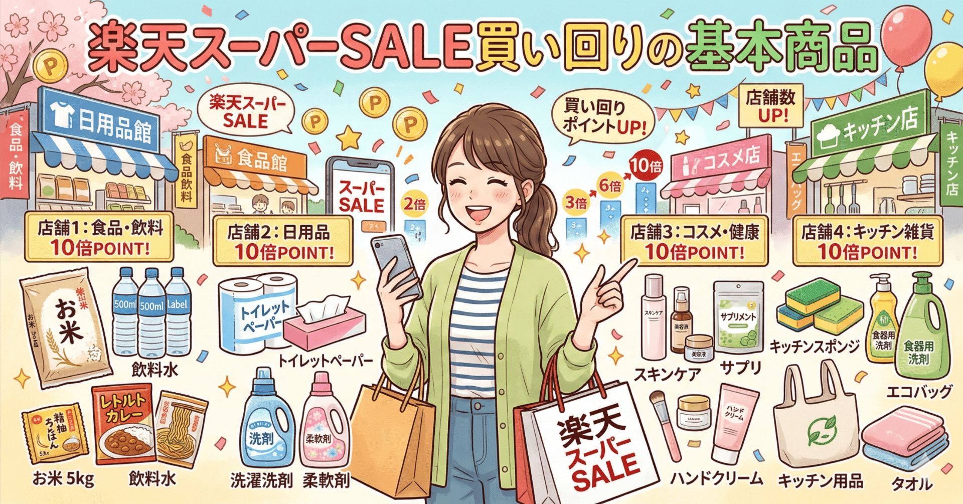 楽天スーパーSALE買い回りの基本商品